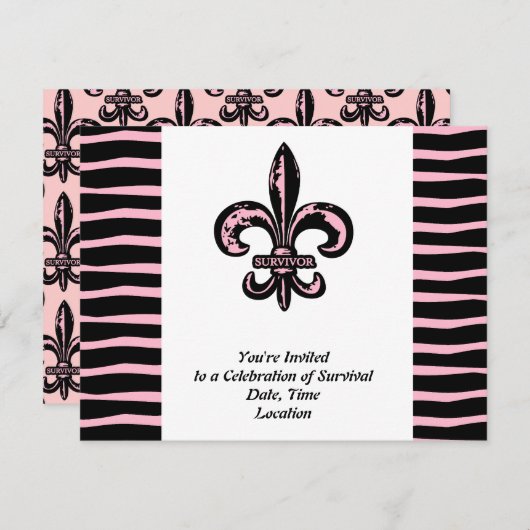 Brustkrebsüberleben Einladung (Vorne/Hinten)