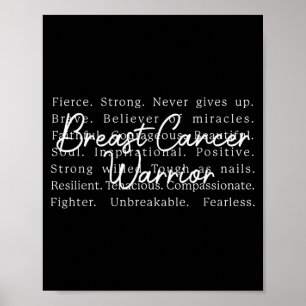 Brustkrebsüberlebende Awareness Unterstützung Pink Poster