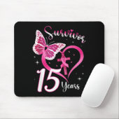 Brustkrebsüberlebender rosa Band Schmetterling 15 Mousepad (Mit Mouse)