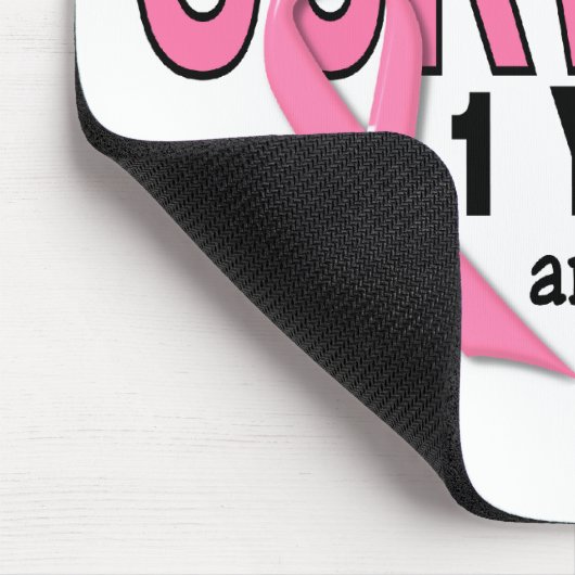 BRUSTKREBSÜBERLEBUNG 1 Jahr & Zählung Mousepad (Ecke)