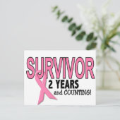 BRUSTKREBSÜBERLEBUNG 2 Jahre & Zählen Postkarte (Stehend Vorderseite)