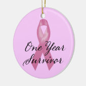 Brustkrebsüberlebung ein Jahr Keramikornament (Links)