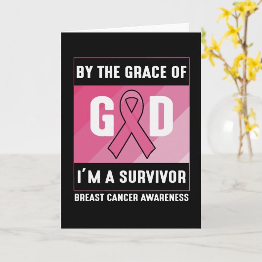 Brustkrebsüberlebung Gottes Gnade Christlich Karte (Gelbe Blume)