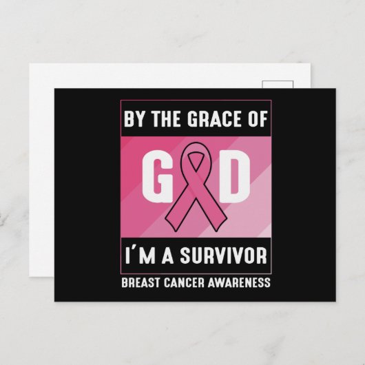 Brustkrebsüberlebung Gottes Gnade Christlich Postkarte