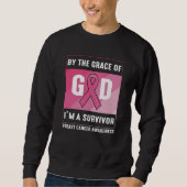Brustkrebsüberlebung Gottes Gnade Christlich Sweatshirt (Vorderseite)