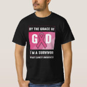 Brustkrebsüberlebung Gottes Gnade Christlich T-Shirt (Vorderseite)