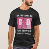 Brustkrebsüberlebung Gottes Gnade Christlich T-Shirt (Vorderseite)