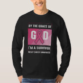 Brustkrebsüberlebung Gottes Gnade Christlich T-Shirt (Vorderseite)