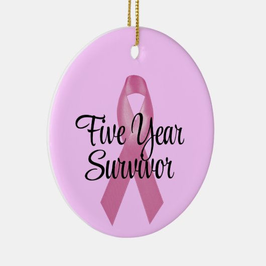 Brustkrebsüberlebung Ornament Fünf Jahre (Rechts)