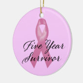 Brustkrebsüberlebung Ornament Fünf Jahre (Links)