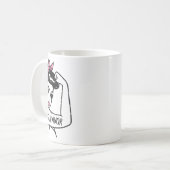 Brustkrebsüberlebung Rosie Riveter Pink Awarenes Kaffeetasse (Vorderseite Links)