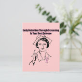 Brustkrebsvorsorge Postkarte (Stehend Vorderseite)