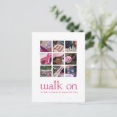 Brustkrebswanderung Danke Post Card Postkarte (Stehend Vorderseite)