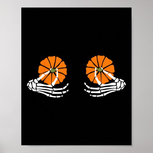 Brustkürbis-Skelett-Hand Halloween Poster (Vorne)