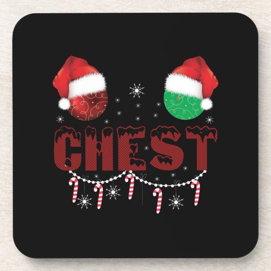 Brustnuten Weihnachten Matching Weihnachtskugeln Getränkeuntersetzer (Vorderseite)