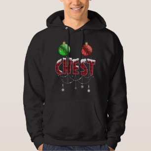 Brustnuten Weihnachten Rot Kariert Matching Couple Hoodie