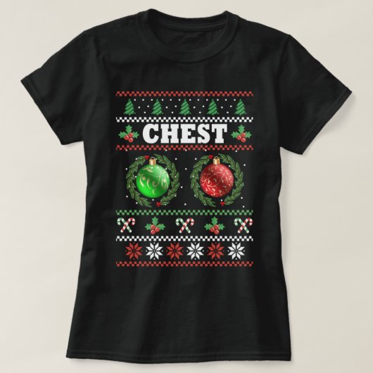 Brustnuten Weihnachten Ugly Matching Couple Kastan T-Shirt (Design vorne)