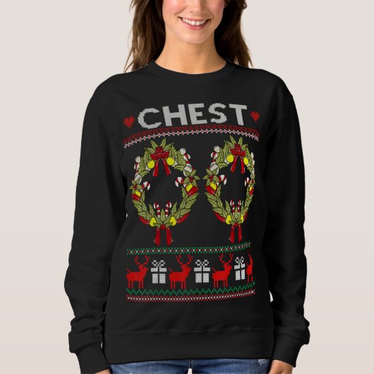 Brustnuts Funny Matching Kastanien Weihnachtsfeier Sweatshirt (Vorderseite)