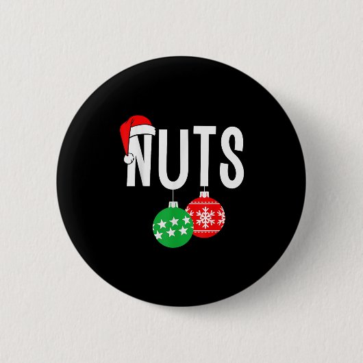 Brustnuts Matching Chestnüsse Funny Christmas Coup Button (Vorderseite)