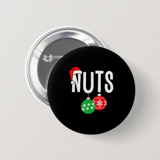 Brustnuts Matching Chestnüsse Funny Christmas Coup Button (Vorne & Hinten)