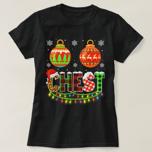 Brustnuts Matching Funny Christmas Paares Chesta T-Shirt (Design vorne)