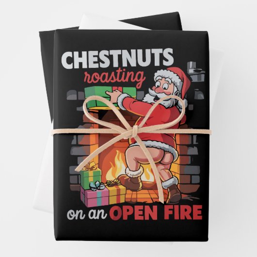 Brustnuts Roasting Funny Naughty Santa Dirty Xmas Geschenkpapier Set (Beispiel)