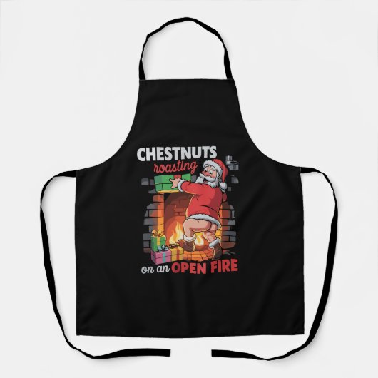 Brustnuts Roasting Funny Naughty Santa Dirty Xmas Schürze (Vorderseite)