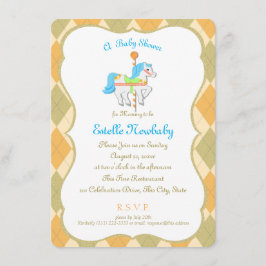 Brustpferde Orange Gender Neutral Baby Dusche Einladung