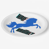 Brustpferdehaltung Pappteller (Schrägansicht)