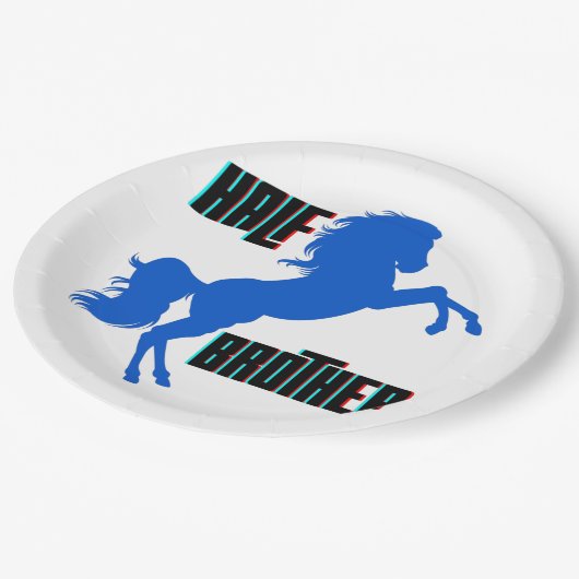 Brustpferdehaltung Pappteller (Schrägansicht)