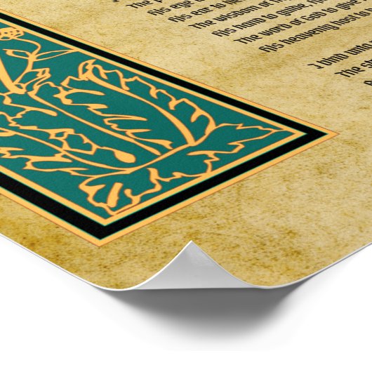 Brustschild des St. Patrick Gebet Poster (Ecke)