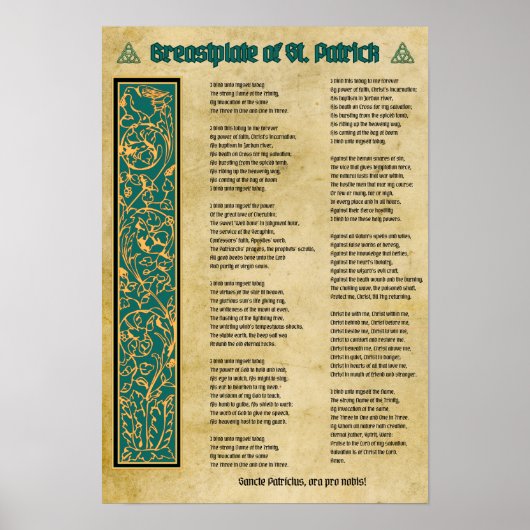 Brustschild des St. Patrick Gebet Poster (Vorne)