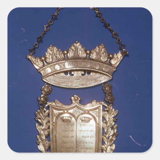 Brustschild oder Schild für Torah Scroll Quadratischer Aufkleber (Vorderseite)