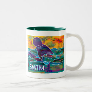 Brustschwimmen Zweifarbige Tasse