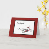 Brustschwimmer Schwimmen Danke Karte (Gelbe Blume)