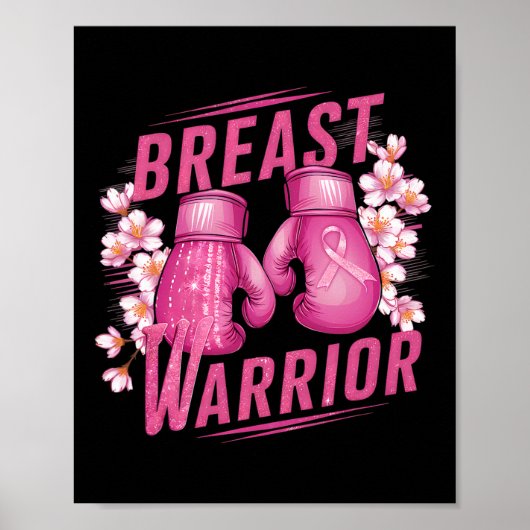 Brustwarrior Boxing Glove Breast Cancene Awarenes Poster (Vorne)