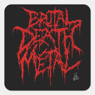 Brutal Death Metal Quadratischer Aufkleber