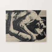 Brutal Lovers Art Black & White Gothic Puzzle (Horizontal)
