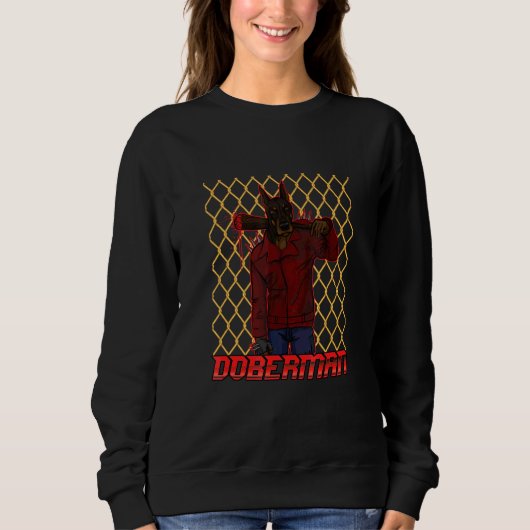Brutaler Dobermann Gangster Dobermann Hundebesitze Sweatshirt (Vorderseite)