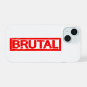 Brutaler Stempel iPhone 15 Hülle (Rückseite (Horizontal))