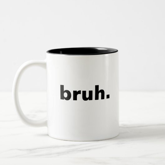 brutales minimalistisches Design Zweifarbige Tasse (Links)