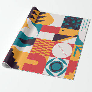 Brutalismus Kunst inspiriert abstraktes Muster  Geschenkpapier