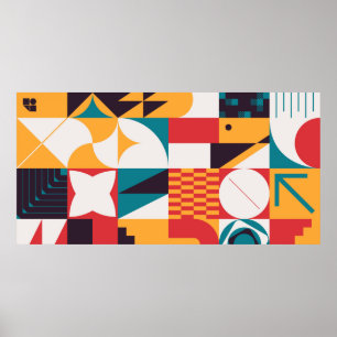 Brutalismus Kunst inspiriert abstraktes Muster Poster