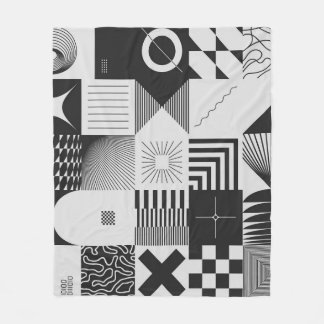 Brutalismus Kunst: Vintage geometrische Muster Fleecedecke