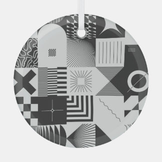 Brutalismus Kunst: Vintage geometrische Muster Ornament Aus Glas