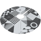 Brutalismus Kunst: Vintage geometrische Muster Polyester Weihnachtsbaumdecke (Schrägansicht)