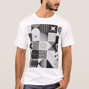 Brutalismus Kunst: Vintage geometrische Muster T-Shirt