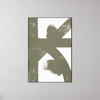 Brutalist Abstract Typography - Minimalistischer P Leinwanddruck