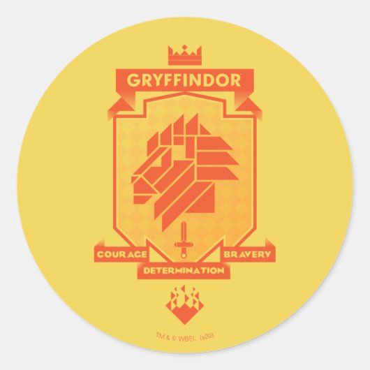 Brutalist GRYFFINDOR™ Wappen Runder Aufkleber (Vorderseite)