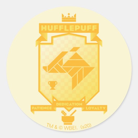 Brutalist HUFFLEPUFF™ Wappen Runder Aufkleber (Vorderseite)